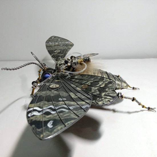 steampunk mechanical metal moth acherontia lachesis 3d bug assembled model kits