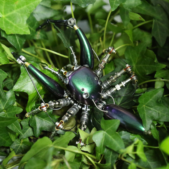 steampunk mechanical metal purple spider 3d sculpture  assembled model kits