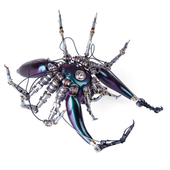 steampunk mechanical metal purple spider 3d sculpture  assembled model kits