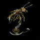 steampunk metal brass wasp bug model  insect with light handmade assembly crafts