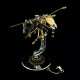 steampunk metal brass wasp bug model  insect with light handmade assembly crafts