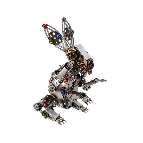 steampunk metal bunny model diy kits with speaker