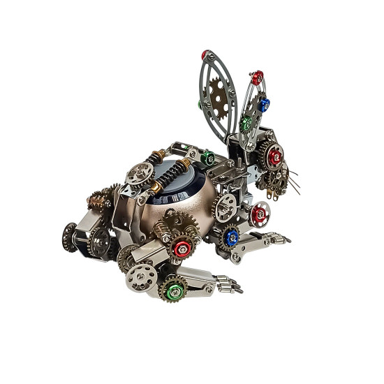 steampunk metal bunny model diy kits with speaker