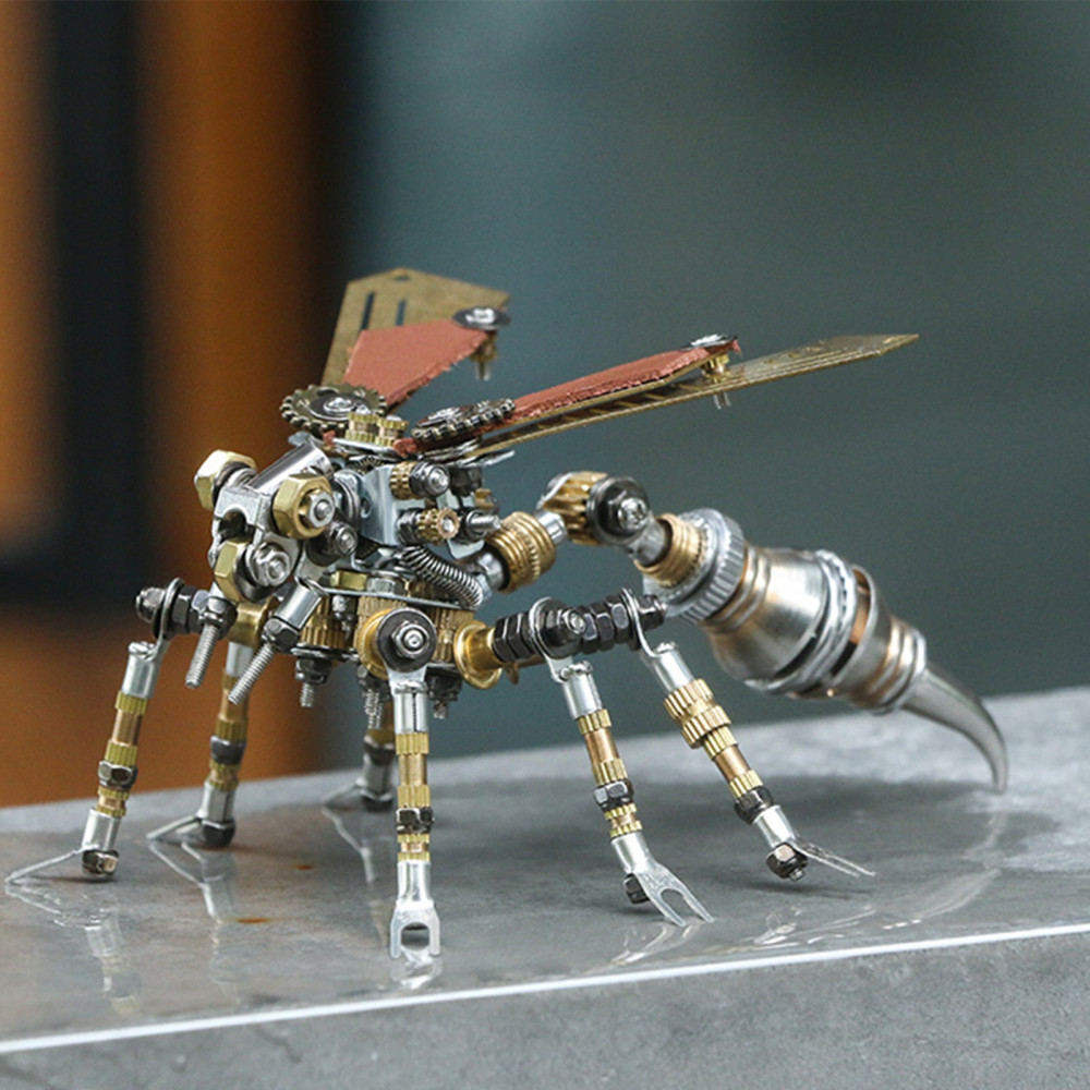 steampunk metal fire fly insect bugs puzzle diy model kit with display ...