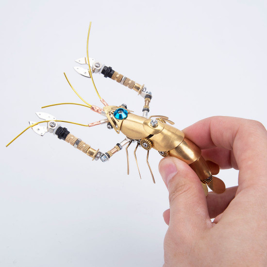 steampunk metal mini lobster diy assembly model building kit for children