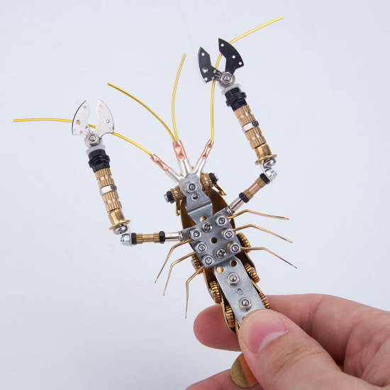 steampunk metal mini lobster diy assembly model building kit for children