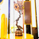 steampunk metal modified art exhibition rattan tree lamp