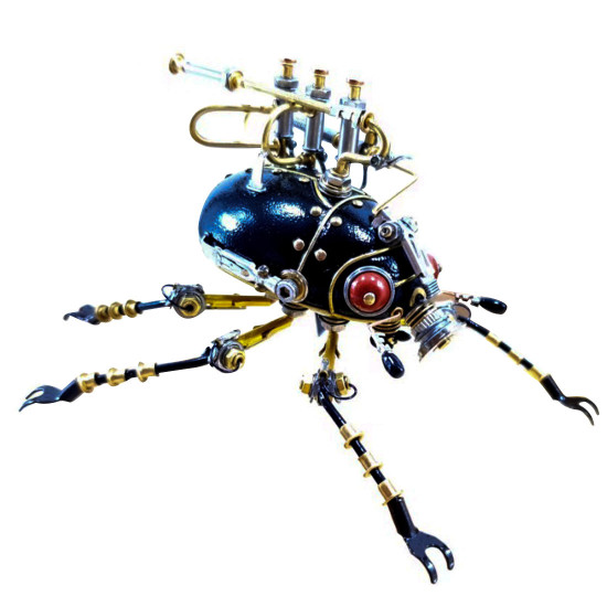 steampunk metal red-eye small scarab bug insect sculptures model kits