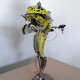 steampunk  metal yellow fish sculpture model kits 3d handmade assembled art crafts