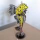 steampunk  metal yellow fish sculpture model kits 3d handmade assembled art crafts