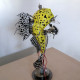 steampunk  metal yellow fish sculpture model kits 3d handmade assembled art crafts