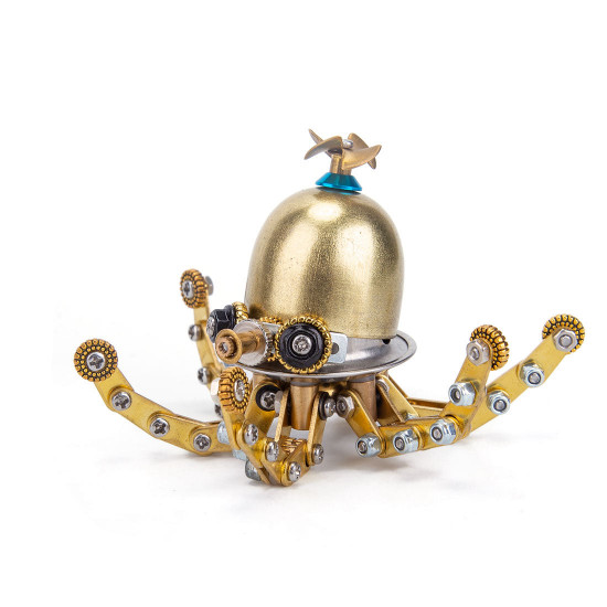 steampunk tiny octopus in goggles 3d metal model kits for kids