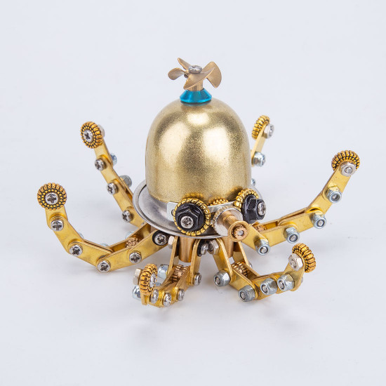 steampunk tiny octopus in goggles 3d metal model kits for kids