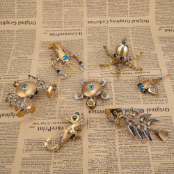 steampunk tiny octopus in goggles 3d metal model kits for kids