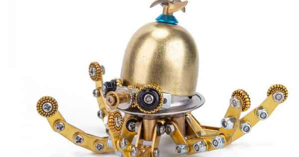 steampunk tiny octopus in goggles 3d metal model kits for kids ...