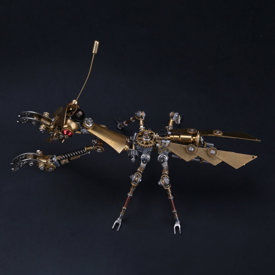 steampunk golden praying mantis bug metal model diy kits for him