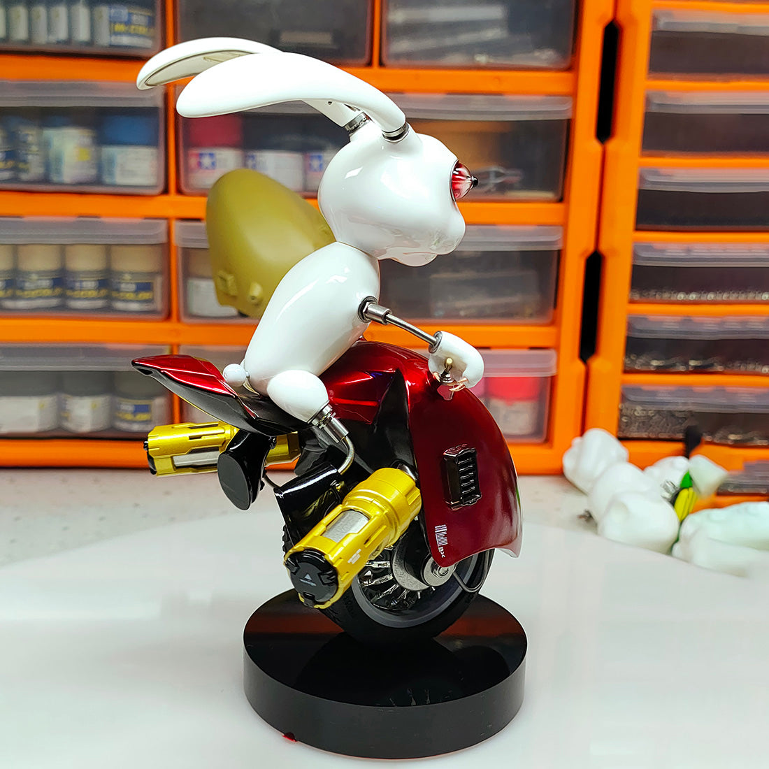 steampunk rabbit motorcyclist metal art model - steampunk-rabbit ...