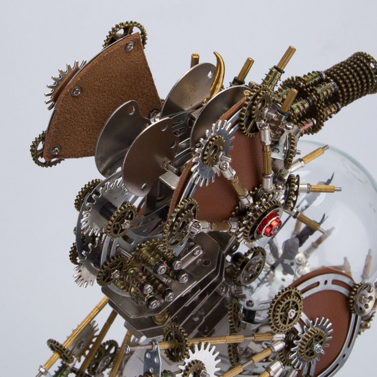 steampunk seahorse with love night lamp diy metal model kits