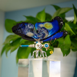 steampunk starry night blue morpho butterfly metal model diy kits