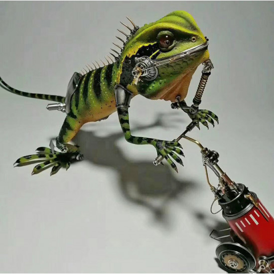 steampunk weeding lizard animals 3d metal sculpture  assembled model