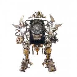 taurus robot watch stand holder 3d assembly metal fighting mecha action figure for clock collector-mecha watch