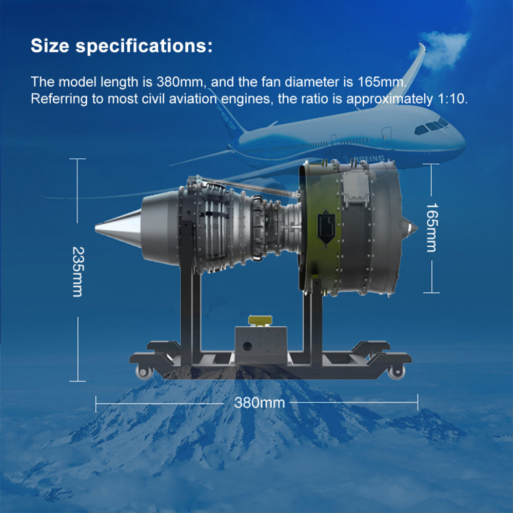 teching 1/10 dual-spool turbofan engine model kits that runs mechanical ...