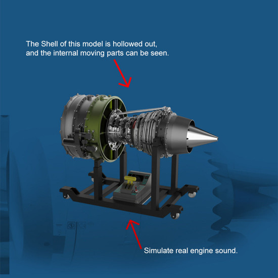 teching 1/10 dual-spool turbofan engine model kits that runs mechanical 1000+pcs