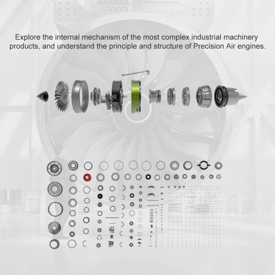 teching 1/10 dual-spool turbofan engine model kits that runs mechanical 1000+pcs