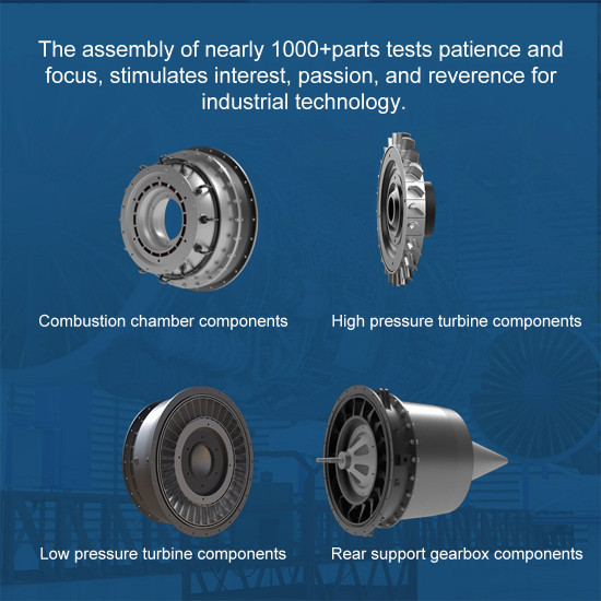 teching 1/10 dual-spool turbofan engine model kits that runs mechanical 1000+pcs