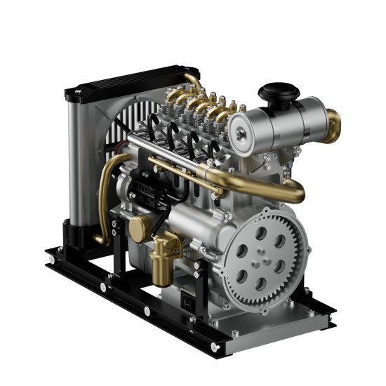 teching 300+pcs build an ohv inline four-cylinder diesel engine model that runs