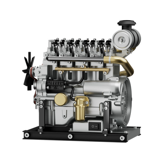 teching 300+pcs build an ohv inline four-cylinder diesel engine model that runs
