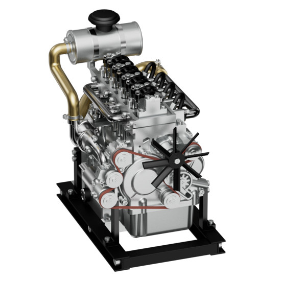 teching 300+pcs build an ohv inline four-cylinder diesel engine model that runs