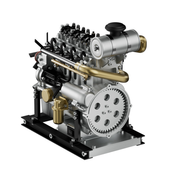 teching 300+pcs build an ohv inline four-cylinder diesel engine model that runs