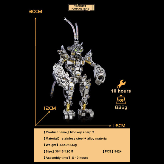 the monkey king metal transforming mech model kit wukong