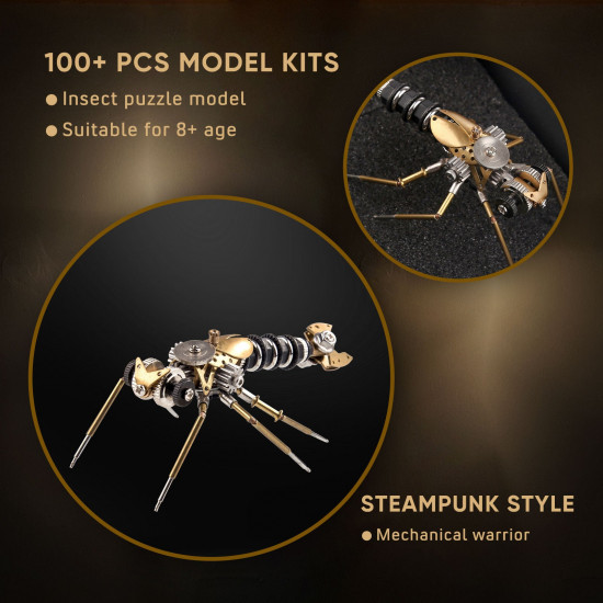 tiny steampunk insects 3d metal bugs mosquito earwigs bee model kits gadgets