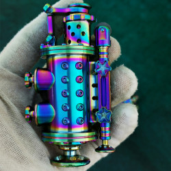 titanium alloy steampunk kerosene lighter colorful