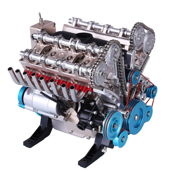 v8 engine teching 3d metal mechanical engine model science experiment boys toy 500+pcs