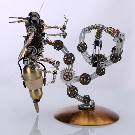 wasp nest in garden trees lamp steampunk metal model kits 727pcs
